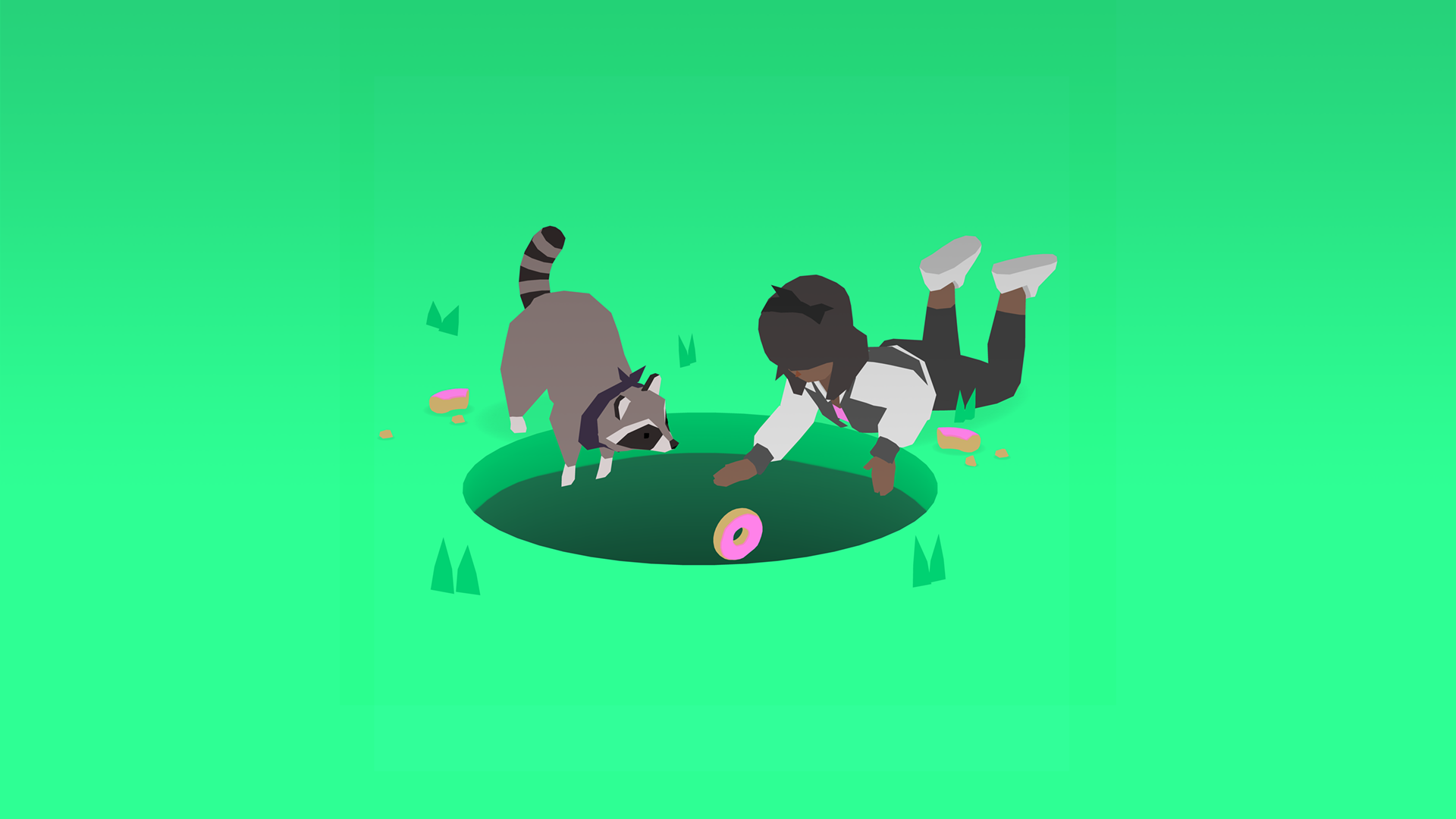 Extra scene. Donut County. Donut County Мусоропедия. Donut County ящерица. Donut County chat.